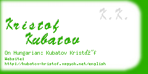 kristof kubatov business card
